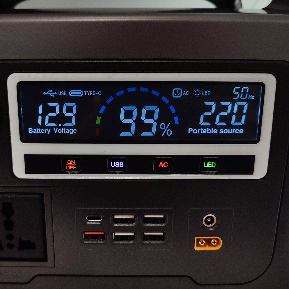 پاوربانک مدل مولتی 600W کمپینگ 220v طرح شارژ وایرلس ظرفیت 120000 میلی آمپر ساعت