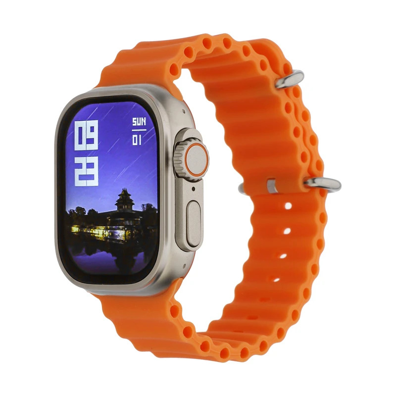 ساعت هوشمند مدل Ultra 7 in 1 strap دارای قابلیت های صفحه نمایش رنگی، صفحه نمایش لمسی، کنترل موسیقی (Music Player)، قابلیت مکالمه از طریق بلوتوث، قابلیت تغییر طرح ساعت یا تم بند فلز