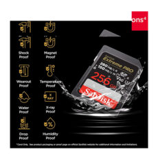 کارت حافظه SDXC سن دیسک مدل Extreme Pro V60 استاندارد UHS-II سرعت 280mbps ظرفیت 256 گیگابایت