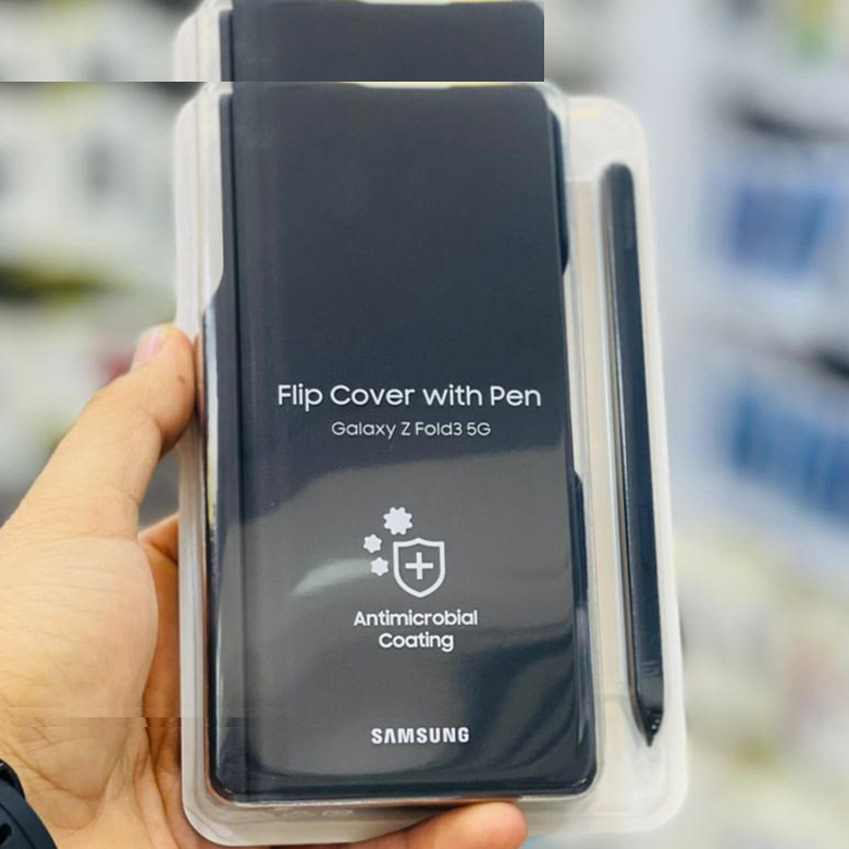 کیف کلاسوری سامسونگ مدل Flip Cover مناسب برای گوشی موبایل سامسونگ Galaxy Z Fold3 به همراه قلم نوری