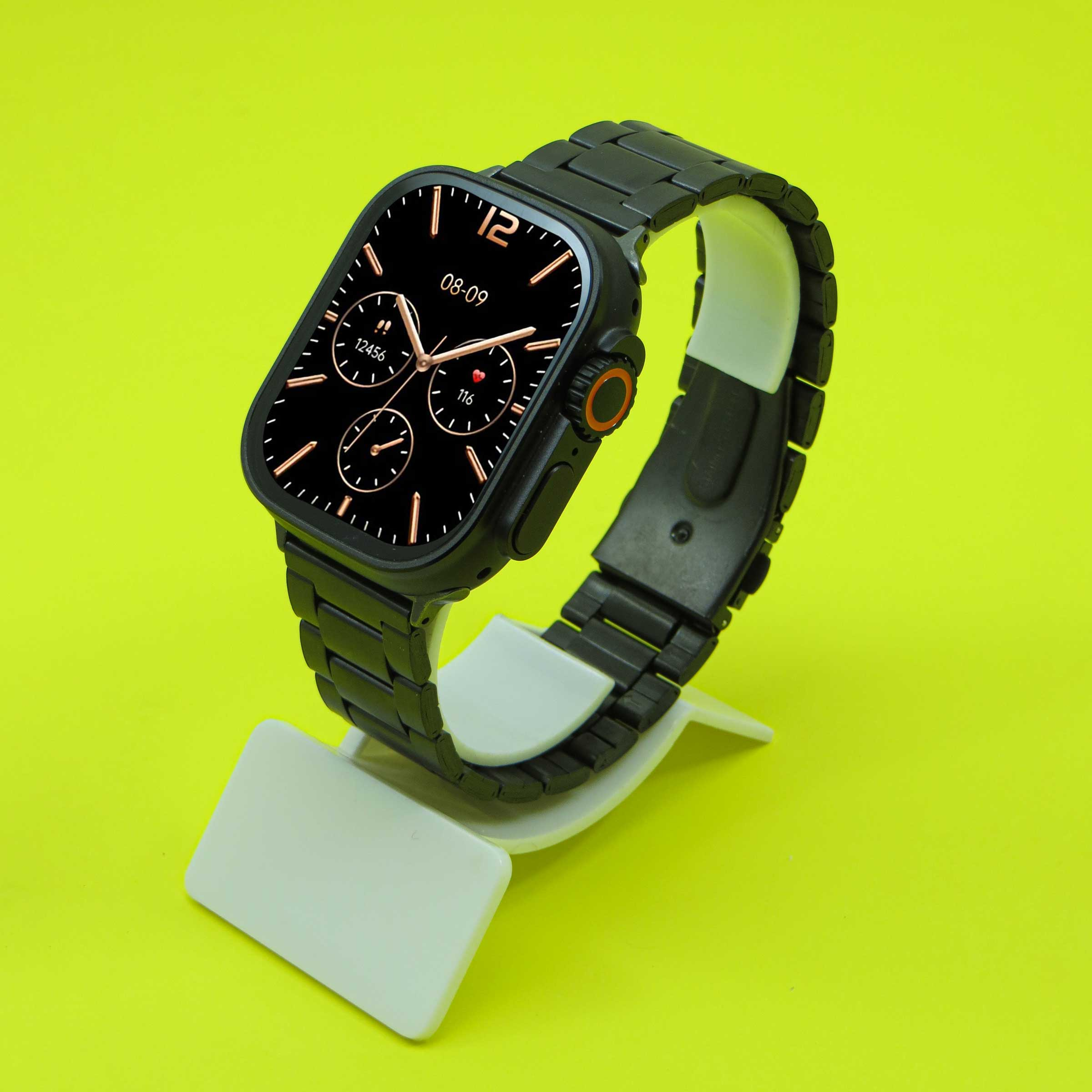 ساعت هوشمند  49 میلی متری ورنا مدل T49 Ultra با بند فلزی به همراه 2 بند اضافه و شارژر