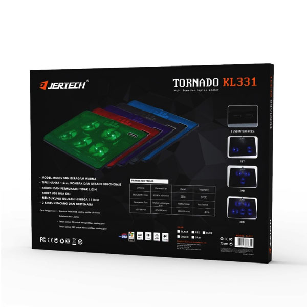 پایه خنک کننده  لپ تاپ جرتک مدل TORNADO KL331