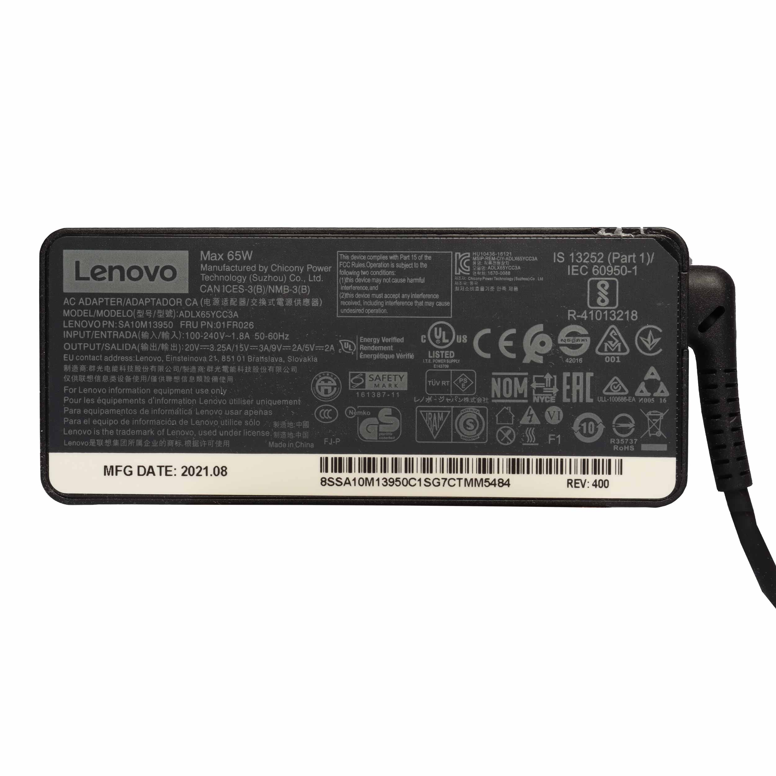 شارژر لپ تاپ 20 ولت 3.25 آمپر مدل ADLX65YCC3A