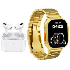 ساعت هوشمند مدل H20 ULTRA 49mm دارای صفحه نمایش رنگی و لمسی، کنترل موسیقی (Music Player)، کنترل سطح اکسیژن خون، قابلیت مکالمه از طریق بلوتوث بند استیل به همراه هندزفری