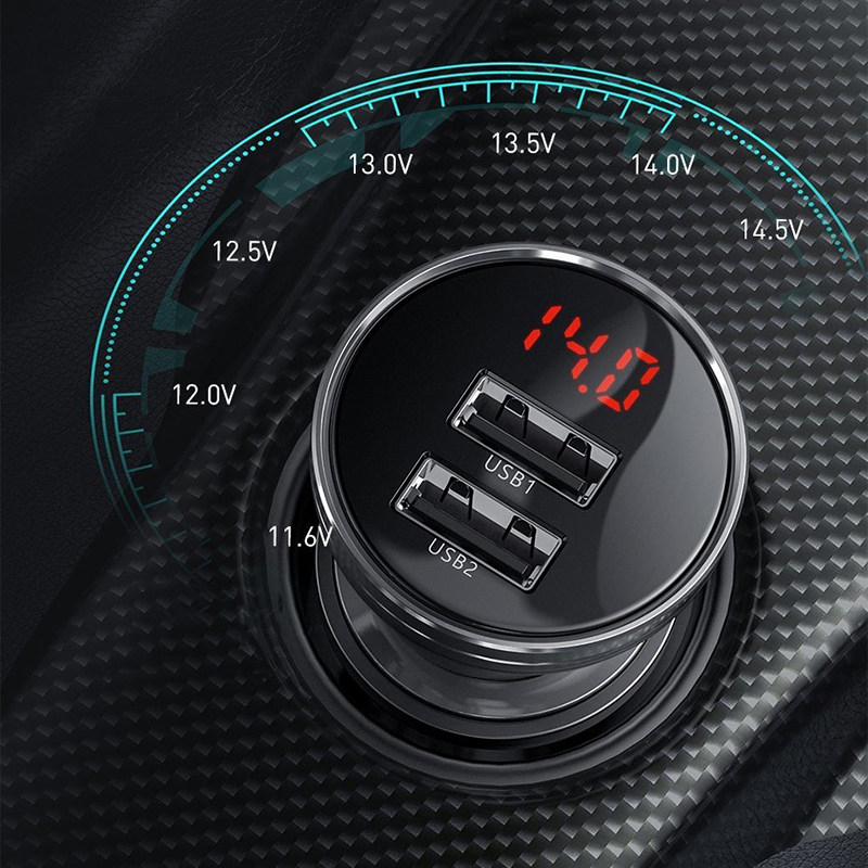 شارژر فندکی  باسئوس مدل Car Charger Suit-24W به همراه کابل تبدیل microUSB/ USB-C / لایتنینگ