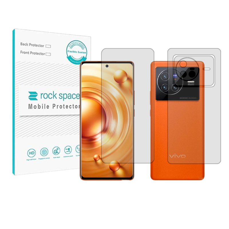 محافظ صفحه نمایش شفاف راک اسپیس مدل HyGEL مناسب برای گوشی موبایل ویوو X80 به همراه محافظ پشت گوشی