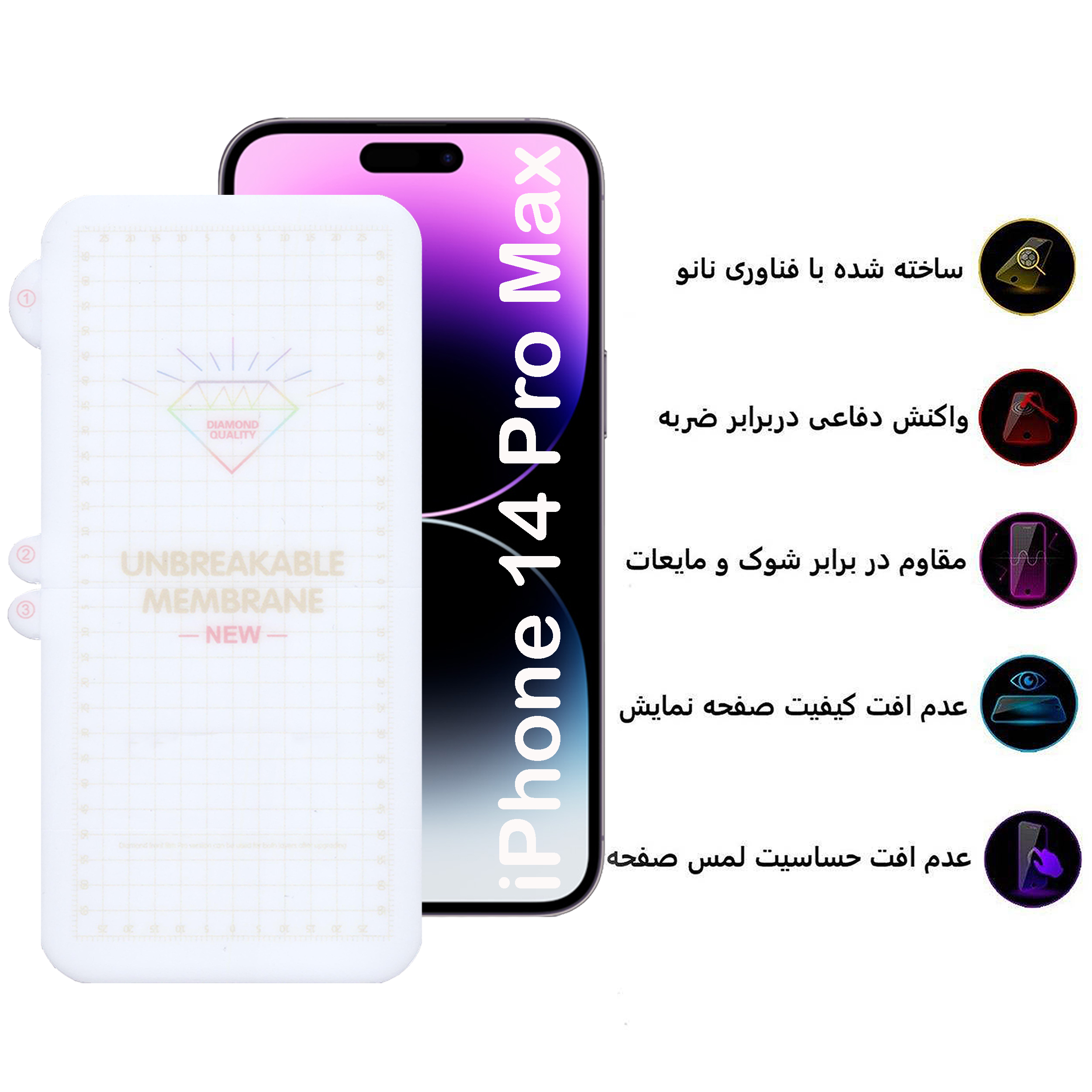 محافظ صفحه نمایش بوف مدل Hydrogel مناسب برای گوشی موبایل اپل iPhone 14 Pro Max