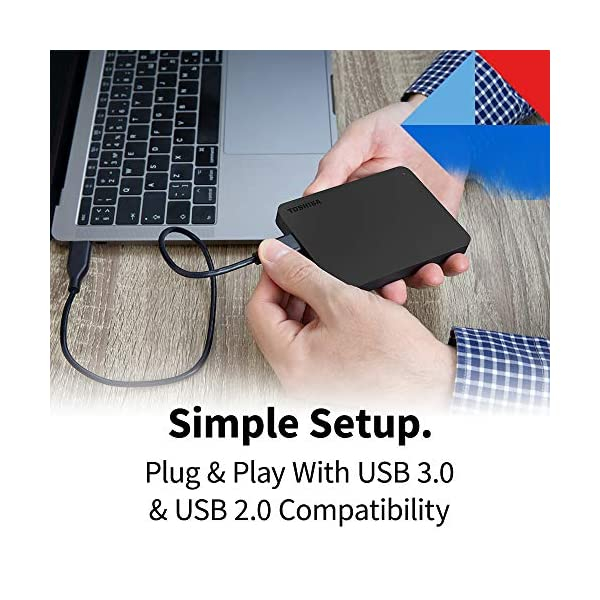هارد اکسترنال توشیبا مدل Canvio Basics ظرفیت دو ترابایت دارای رابط USB Type-A 3.0