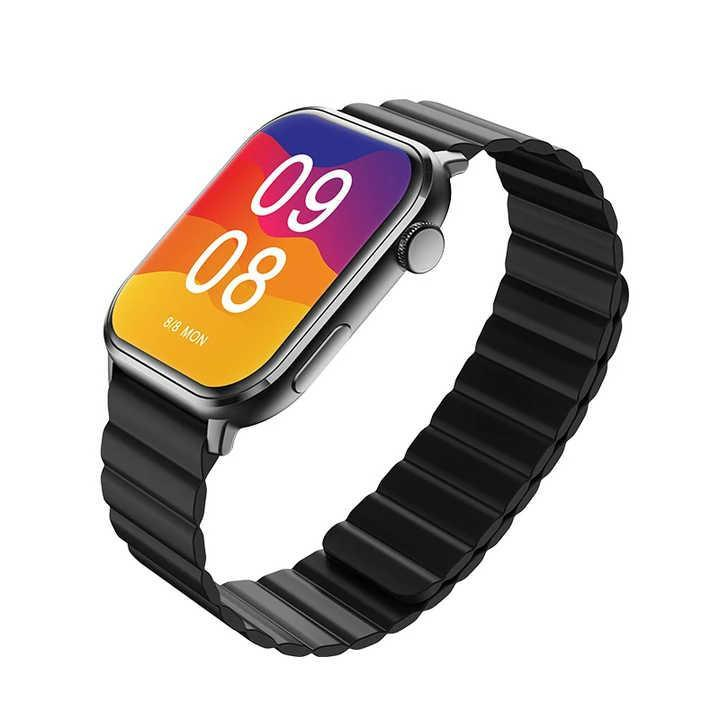 ساعت هوشمند آی می لب مدل IMILAB W02 دارای قابلیت های صفحه نمایش رنگی، صفحه نمایش لمسی، کنترل موسیقی (Music Player)، کنترل سطح اکسیژن خون، قابلیت مکالمه از طریق بلوتوث بند سیلیکون