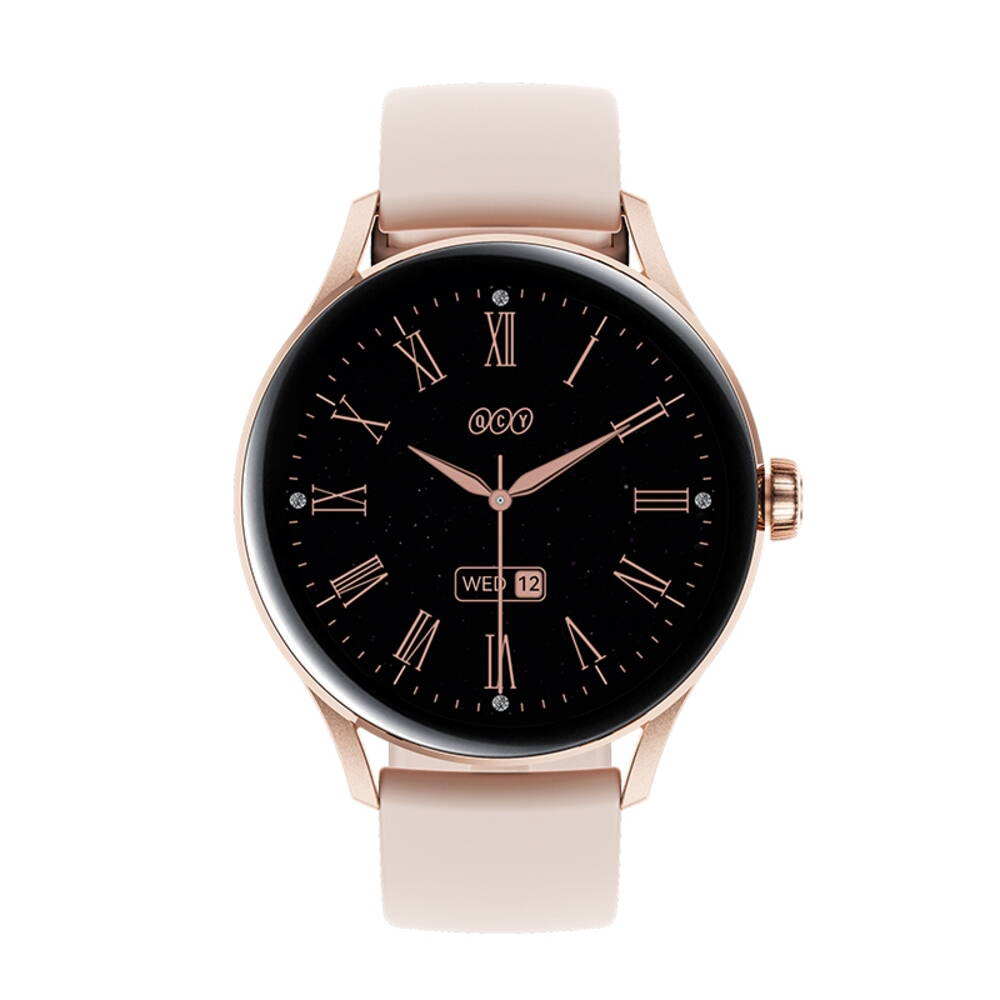 ساعت هوشمند کیو سی وای مدل MSU WATCH ELITE PUNCHING  دارای قابلیت های صفحه نمایش رنگی، صفحه نمایش لمسی، کنترل موسیقی (Music Player)، قابلیت مکالمه از طریق بلوتوث بند سیلیکون