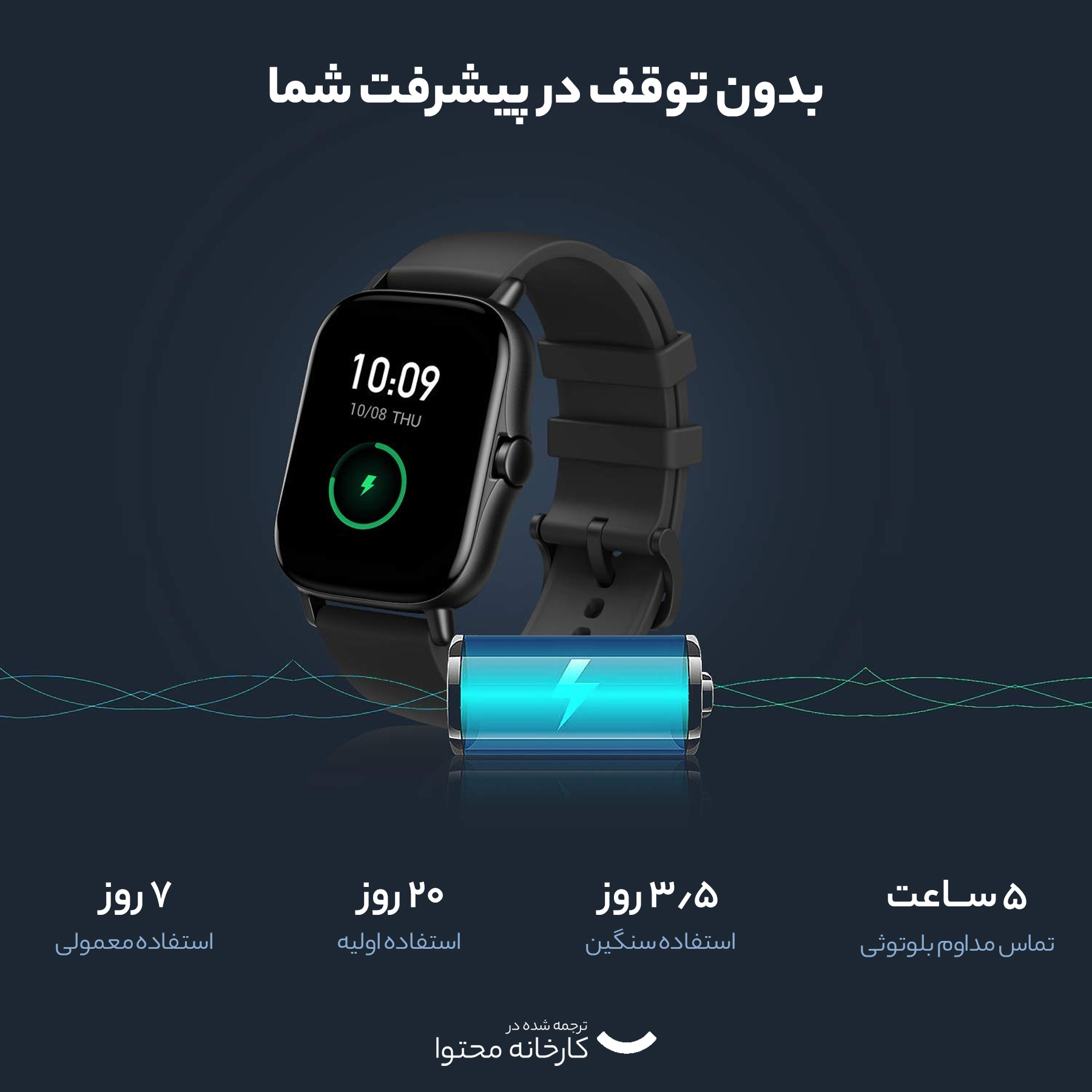 ساعت هوشمند امیزفیت مدل GTS 2 Global بند سیلیکونی