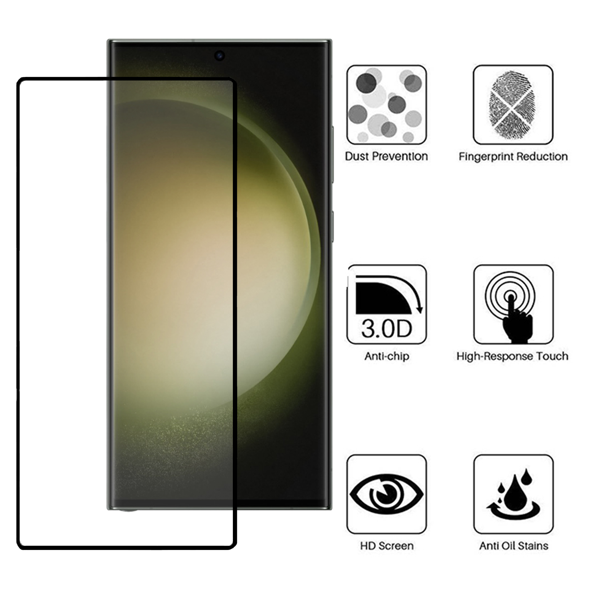 محافظ صفحه نمایش بوف مدل Full-Glue مناسب برای گوشی موبایل سامسونگ Galaxy S23 Ultra/S22 Ultra