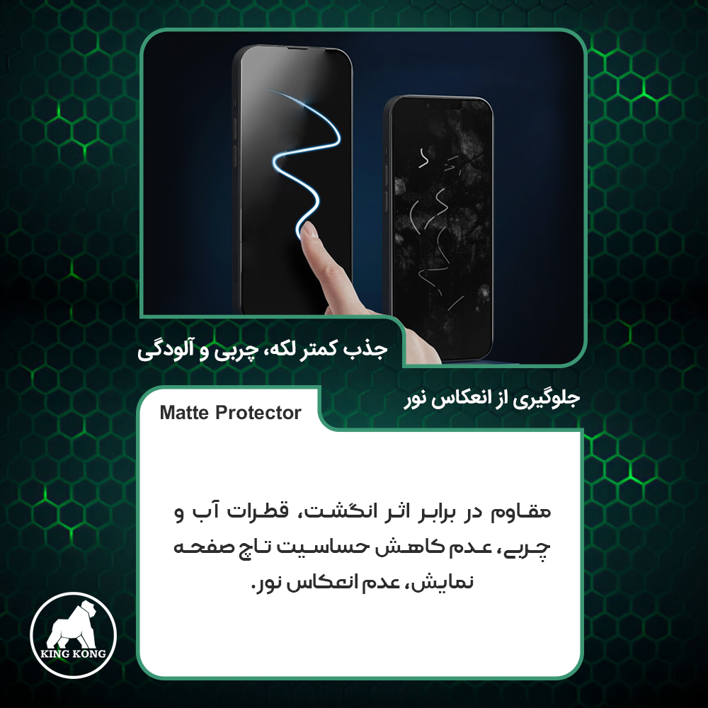 محافظ صفحه نمایش مات کینگ کونگ مدل Tough مناسب برای گوشی موبایل سامسونگ Galaxy A56 به همراه محافظ پشت گوشی