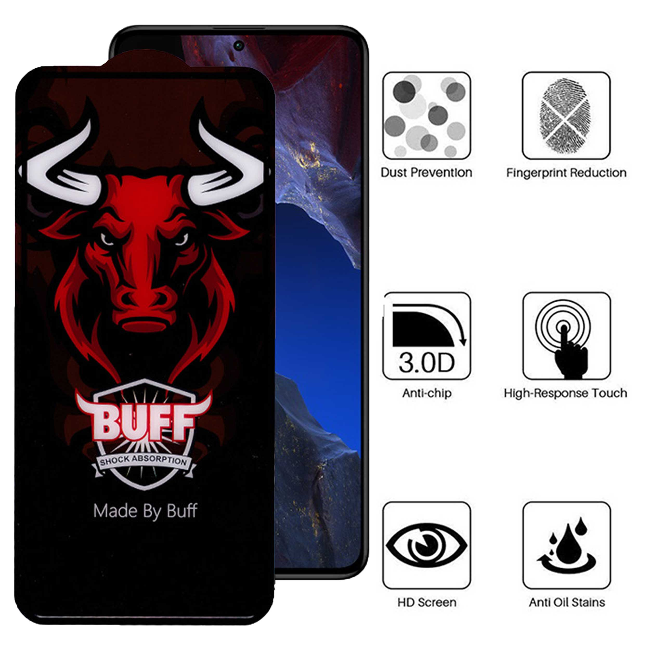 محافظ صفحه نمایش سرامیکی بوف مدل Ceramic Pro-G مناسب برای گوشی موبایل شیائومی Poco F5 Pro / F5 / Redmi Note 12 Turbo