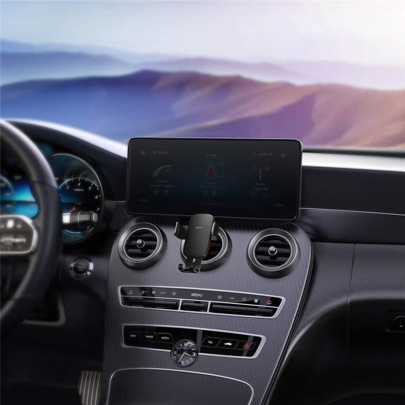 پایه نگهدارنده گوشی موبایل بیسوس مدل Metal Age II Gravity (Round Air Vent Version)