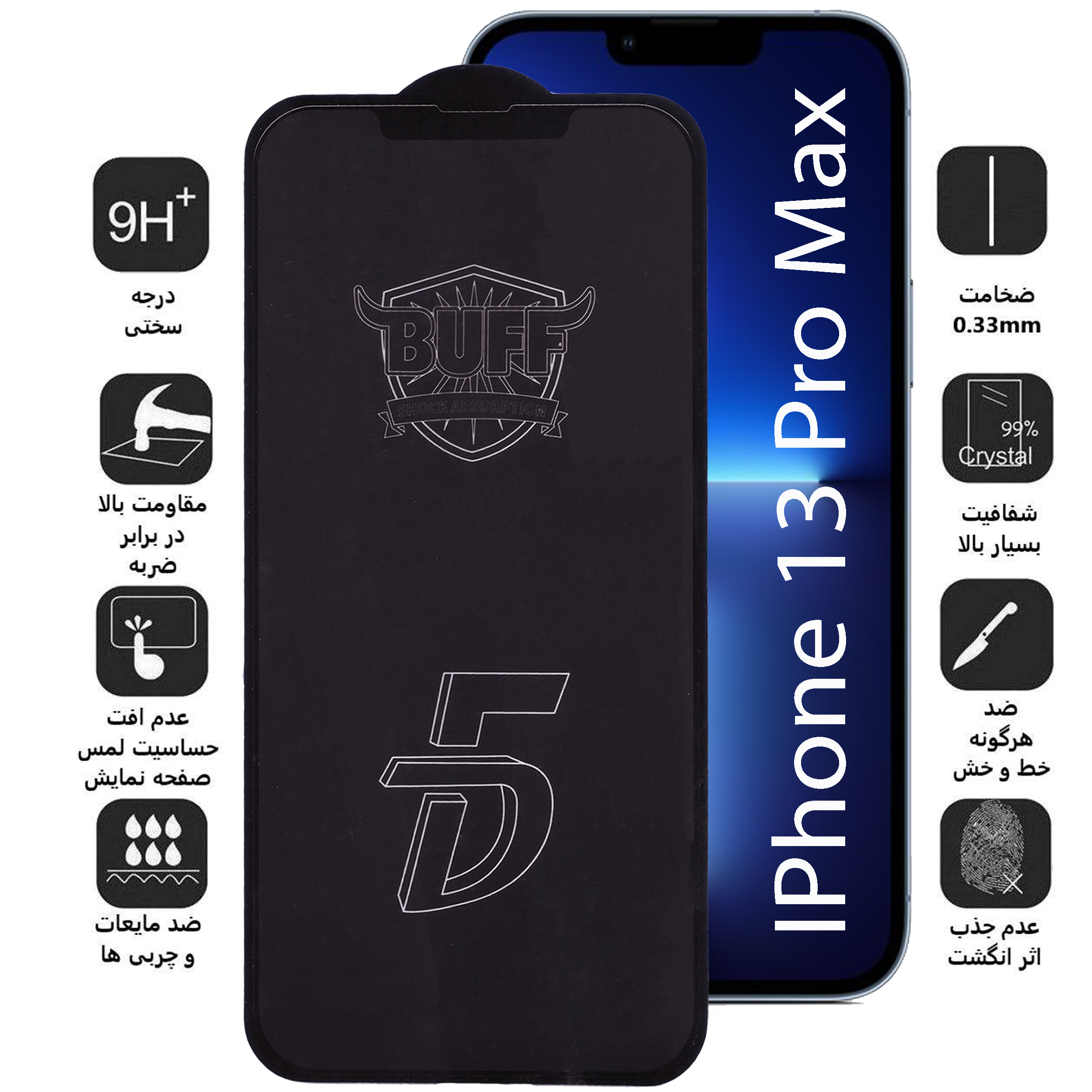 محافظ صفحه نمایش مات بوف مدل Fm_33 مناسب برای گوشی موبایل اپل IPhone 13 Pro max