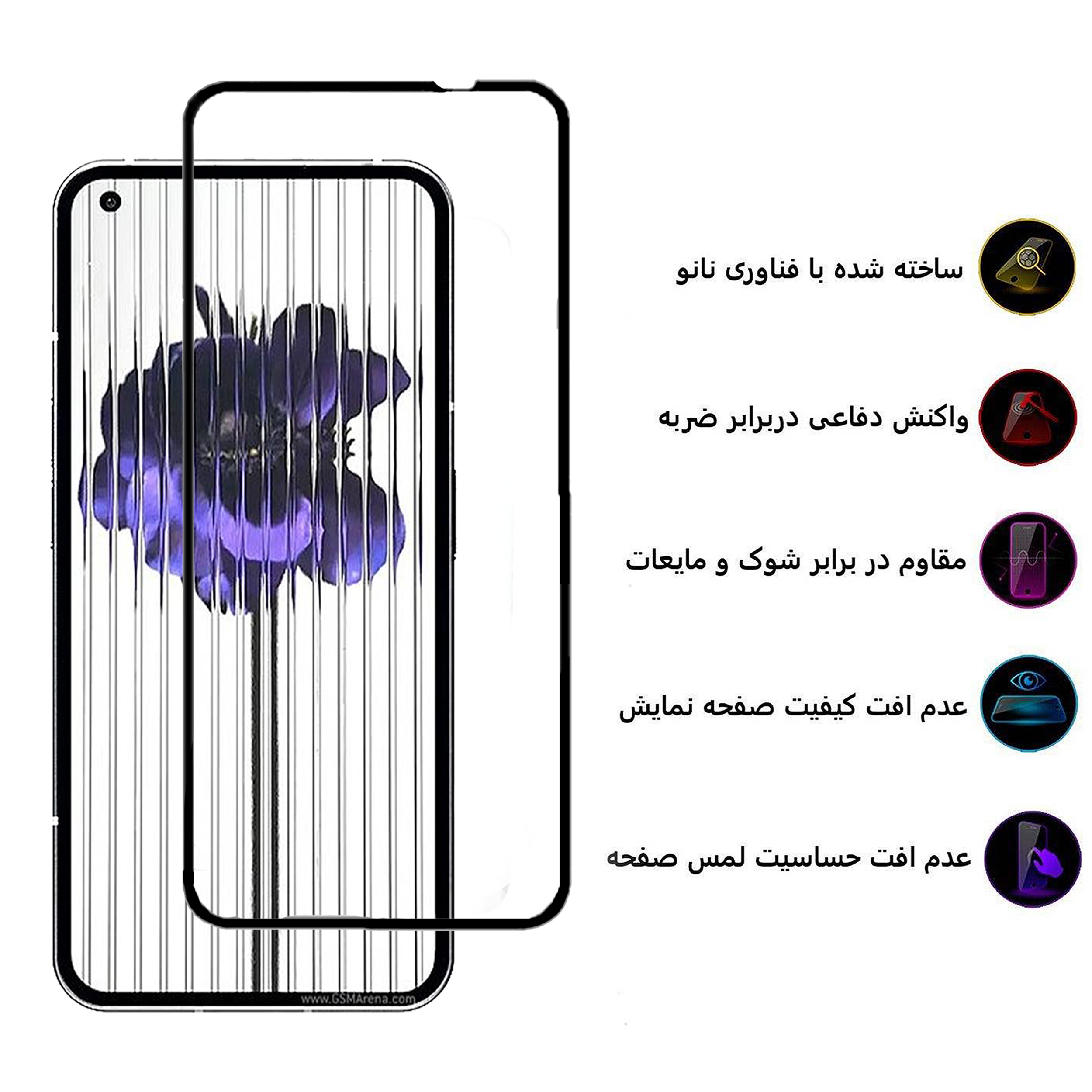 محافظ صفحه نمایش 5D بوف مدل F33-G مناسب برای گوشی موبایل ناتینگ Phone 1