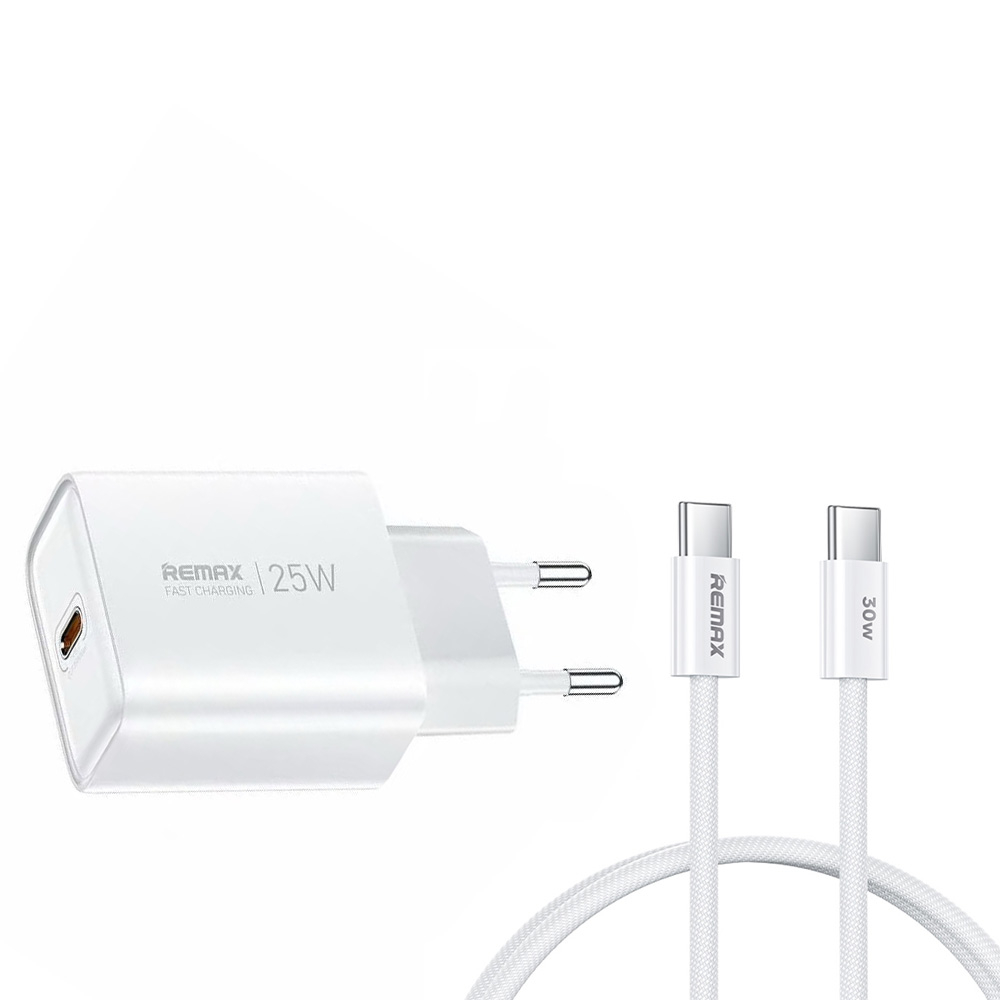 شارژر دیواری 25 وات ریمکس مدل A55 SUPERFAST به همراه کابل تبدیل USB-C