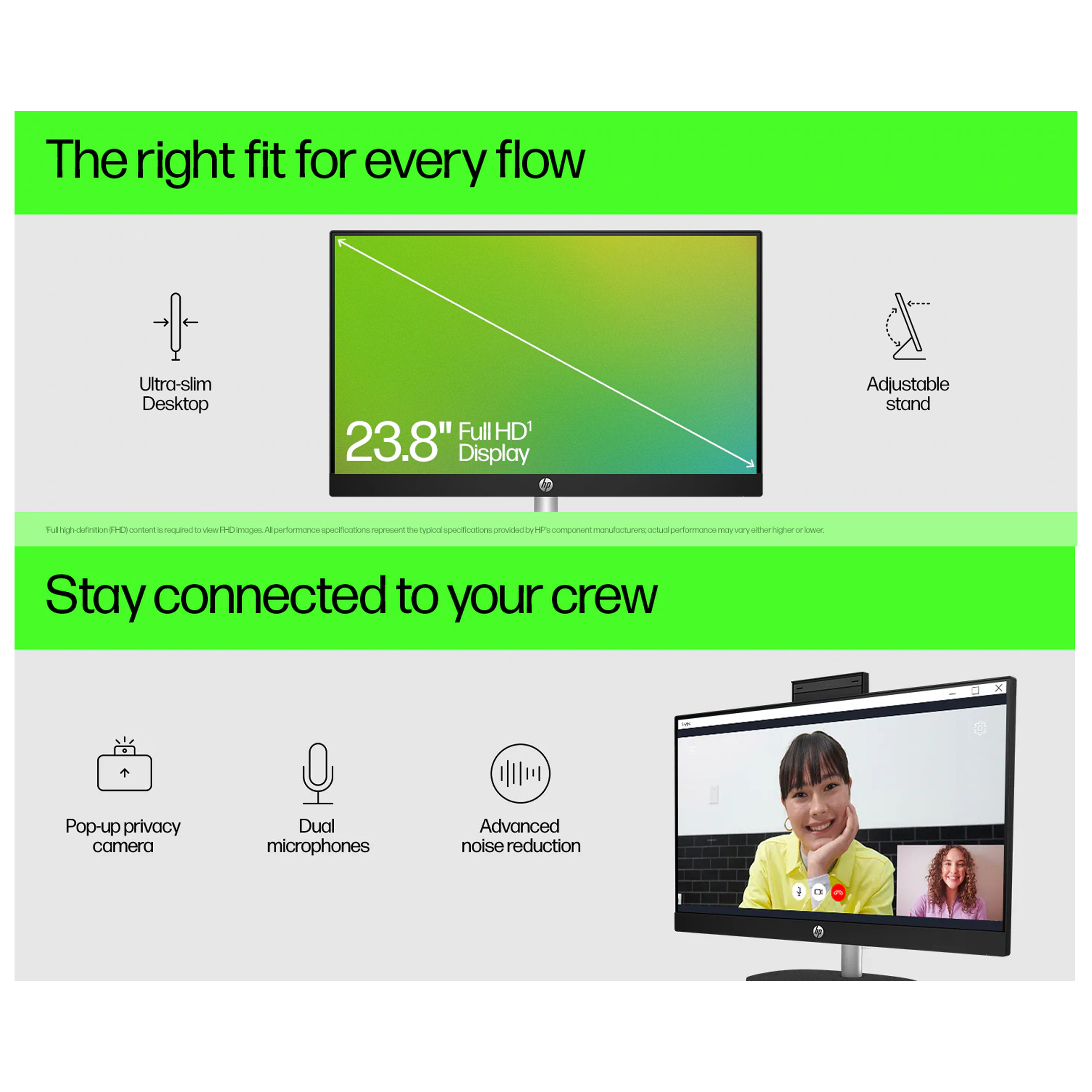 کامپیوتر همه کاره 23.8 اینچ اچ پی مدل 24 CR0129nh-i7 1355U 32GB 2SSD Iris