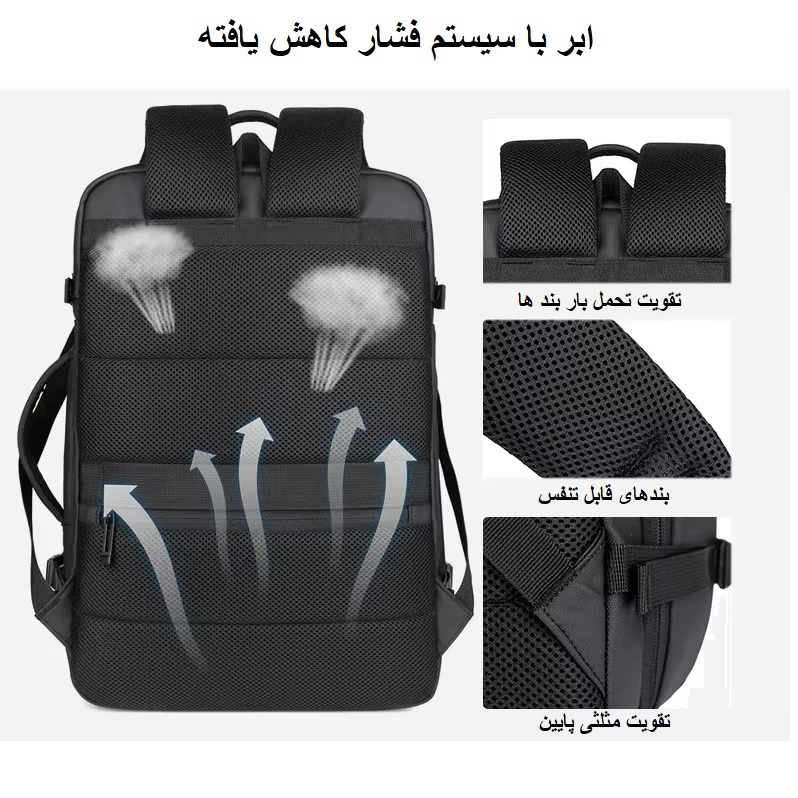 کوله پشتی لپ تاپ آلوا مدل 2201 مناسب برای لپ تاپ 16 تا 17 اینچی