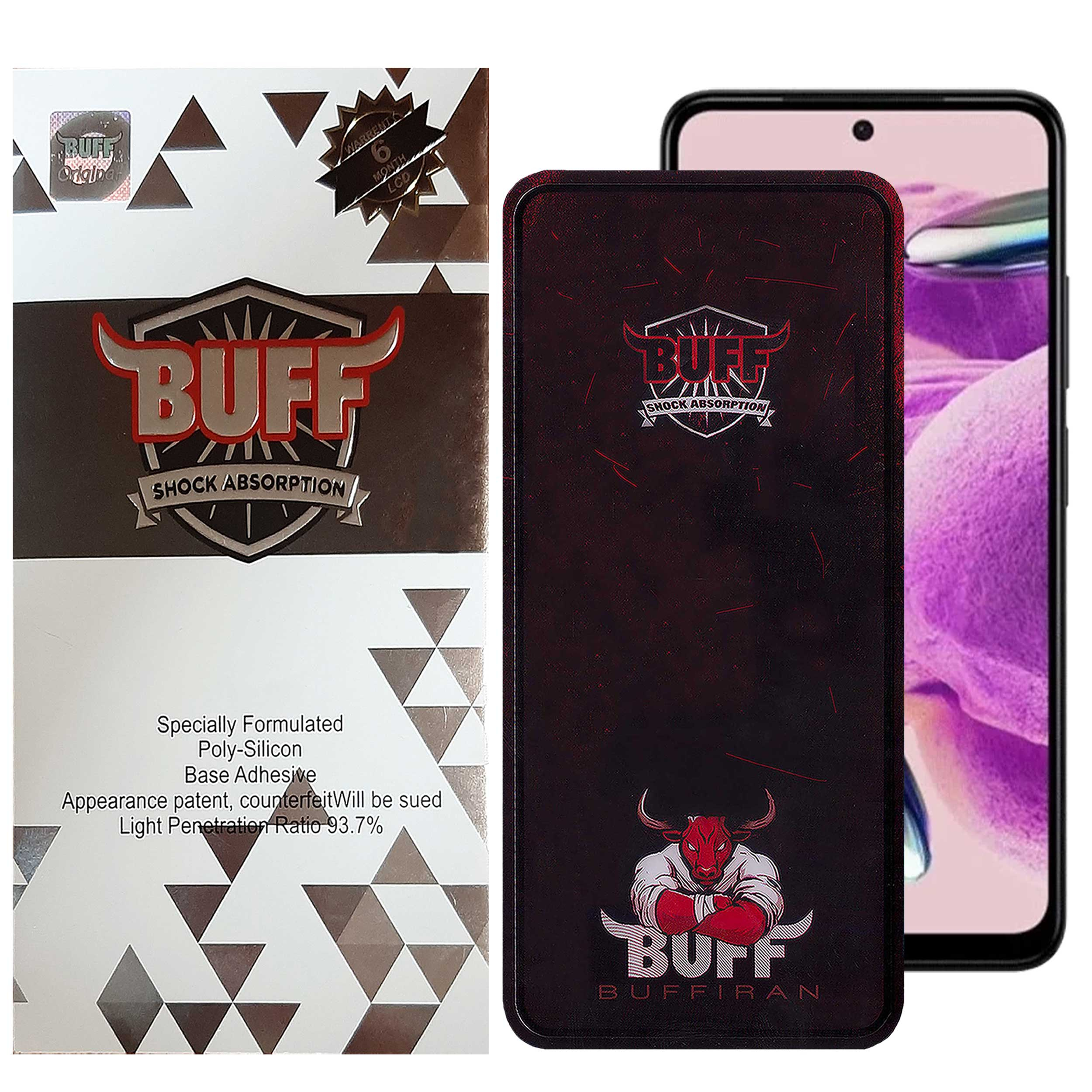 محافظ صفحه نمایش بوف مدل  Muscle-Bull-G مناسب برای گوشی موبایل شیائومی Redmi Note 12s / Poco M4 Pro 4G / Poco M5s