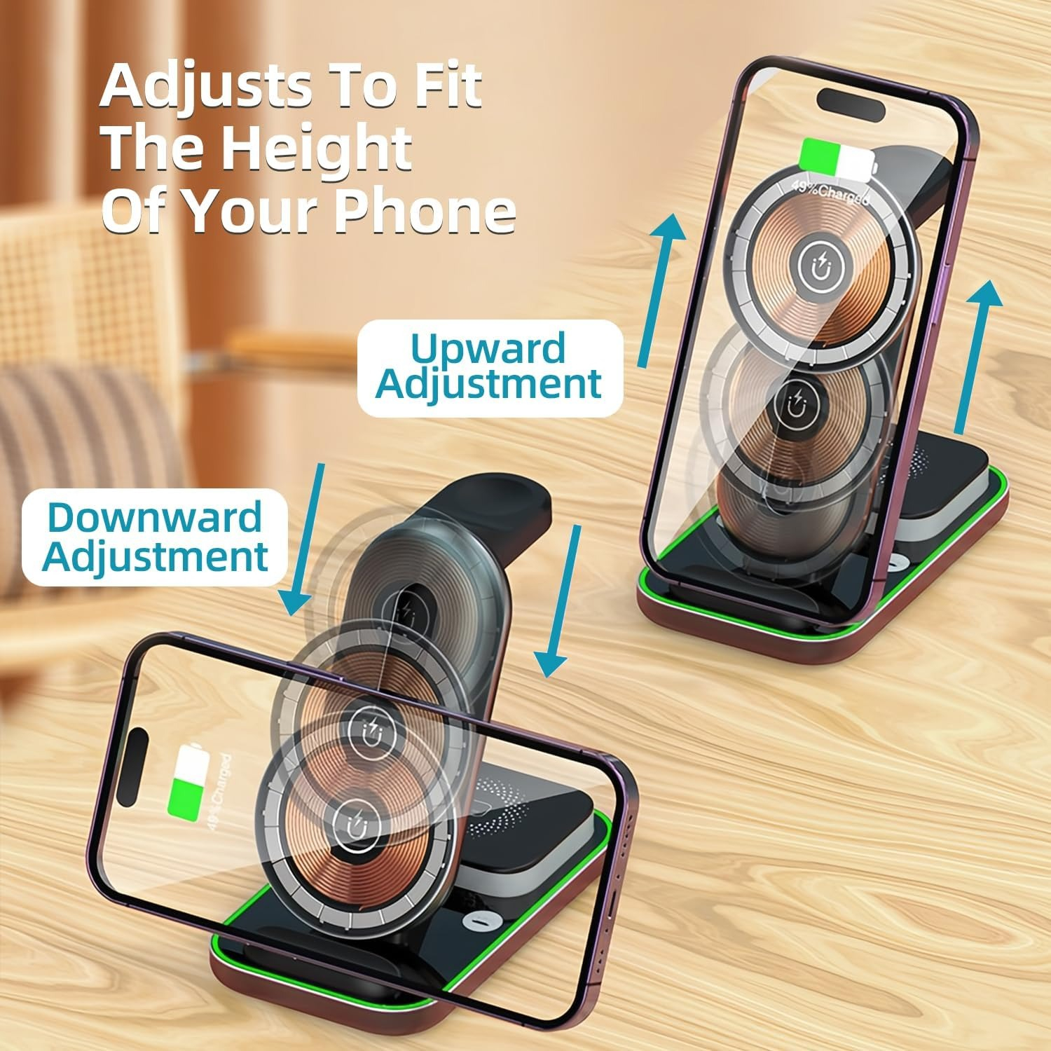 شارژر رومیزی مدل Magnetic 4in1 Wireless charger A8