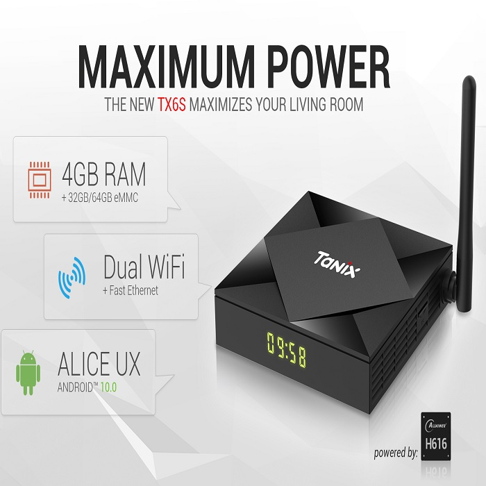 اندروید باکس تانیکس مدل 4/64- TX6S به همراه کیبورد هوشمند تاچ پد