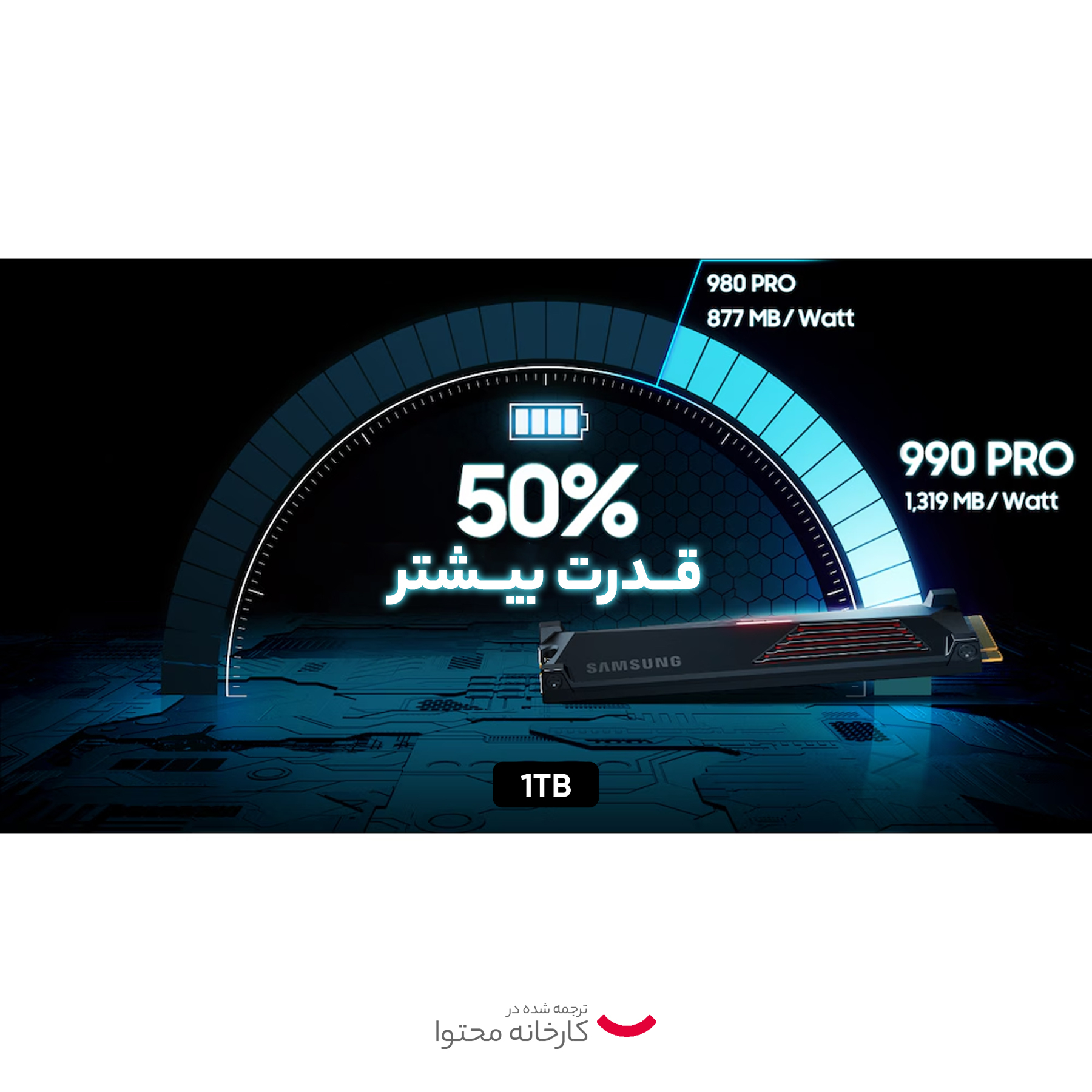 اس اس دی اینترنال سامسونگ مدل SSD 990 PRO w/ Heatsink 1TB M.2 ظرفیت یک ترابایت