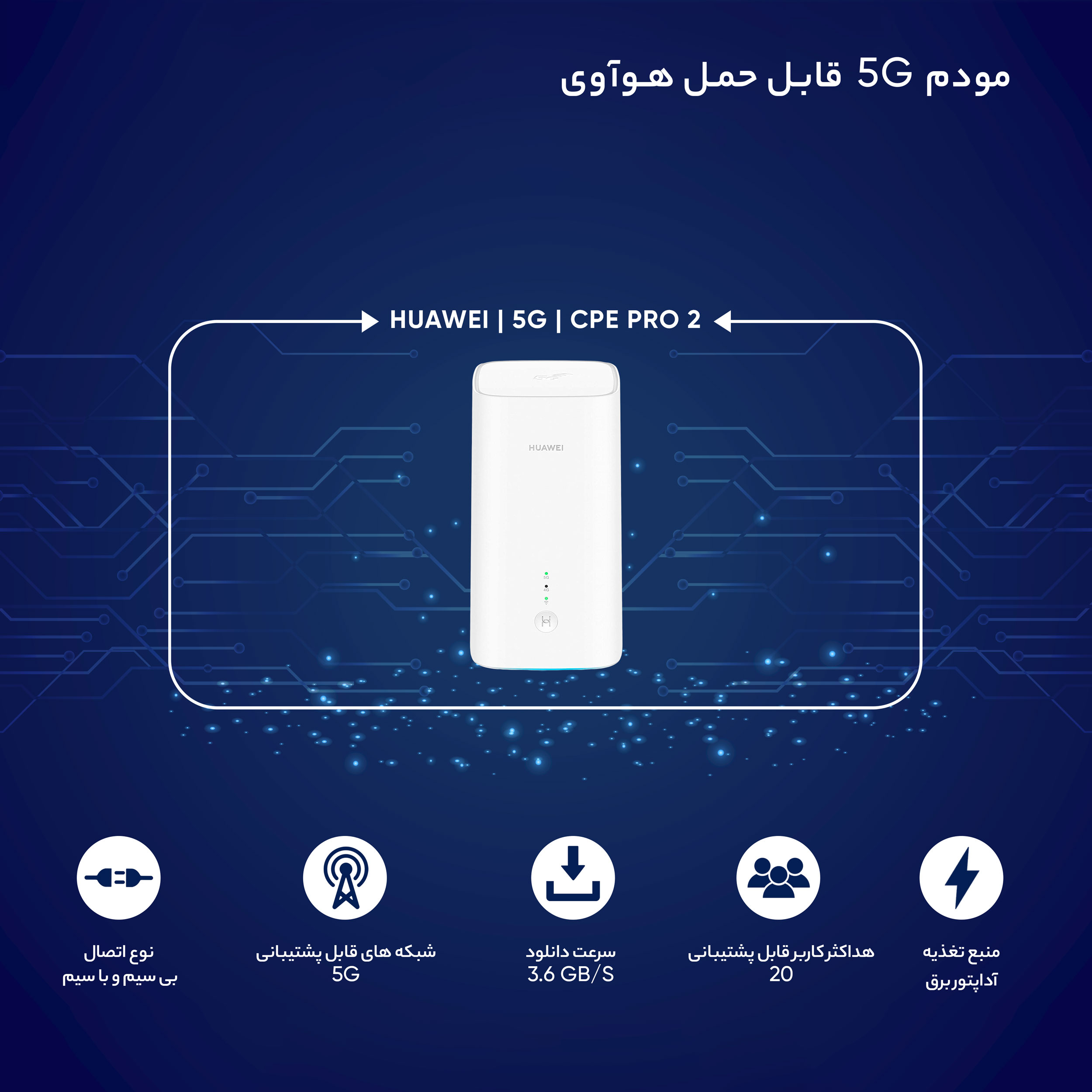 مودم 5G هوآوی مدل H122-373 5G CPE Pro 2