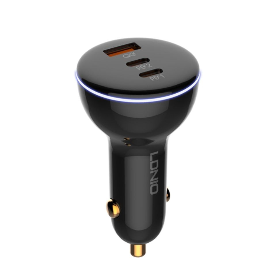 شارژر فندکی 160 وات الدینیو مدل ‌C102 به همراه کابل usb-C