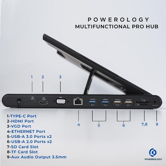 پایه نگهدارنده لپ تاپ پاورولوجی مدل PWPROHUB