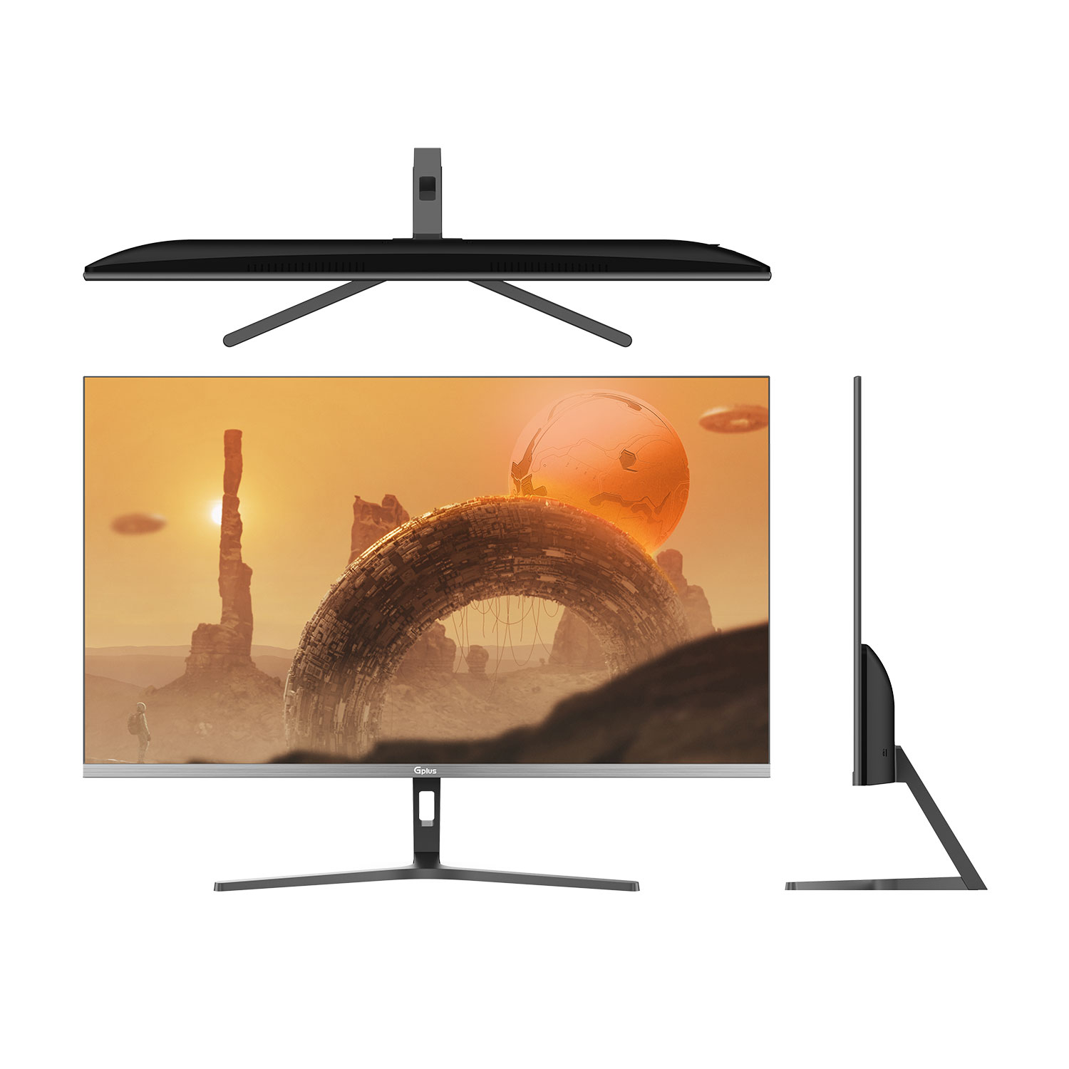 مانیتور 27 اینچ جی پلاس مدل GDM-275MN، رزولوشن FullHD، پنل IPS، نرخ بروزرسانی 100 هرتز، با نسبت تصویر 16:9، دارای پورت HDMI و VGA و خروجی هدفون