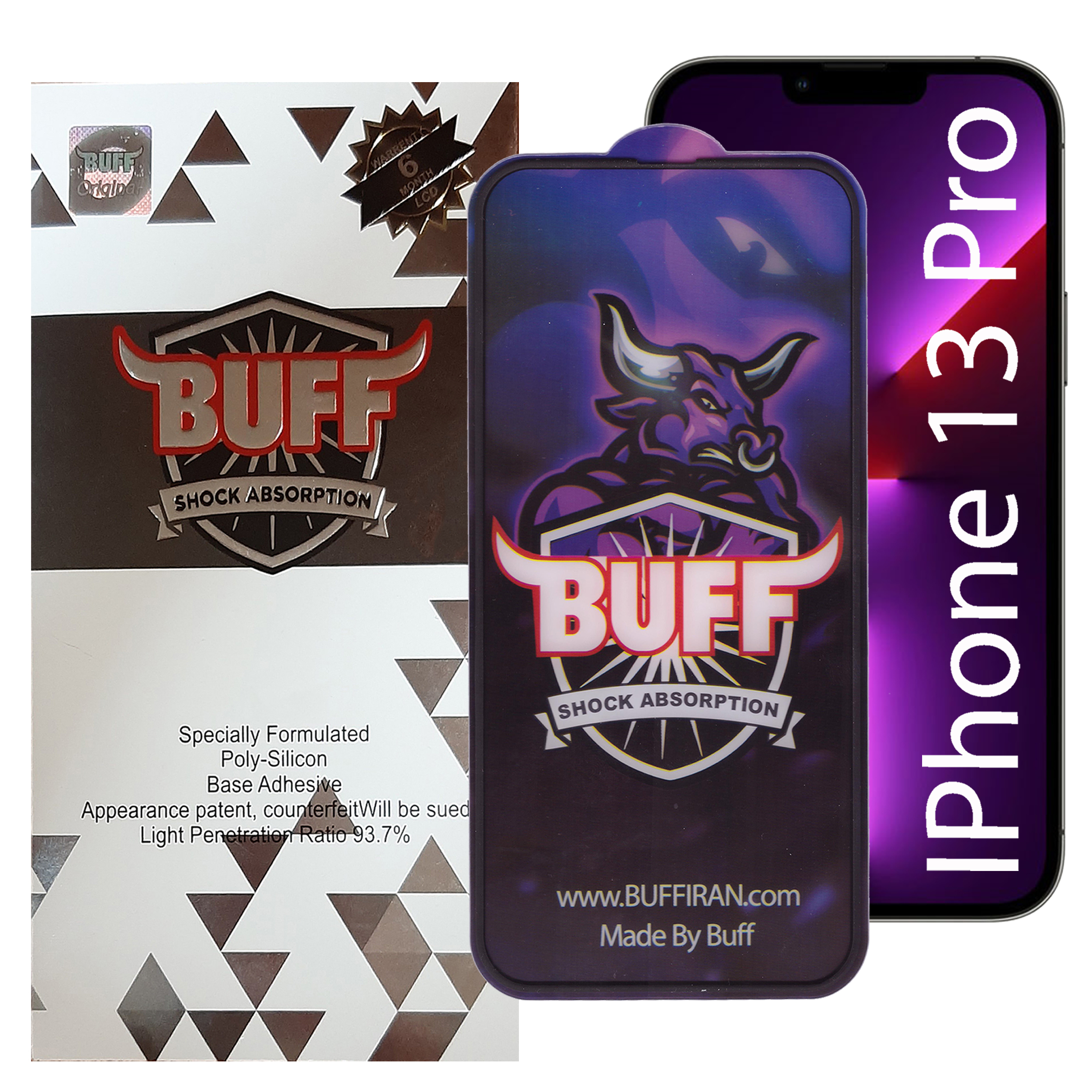 محافظ صفحه نمایش بوف مدل AirBag-Pro-G مناسب برای گوشی موبایل اپل Iphone 13 Pro