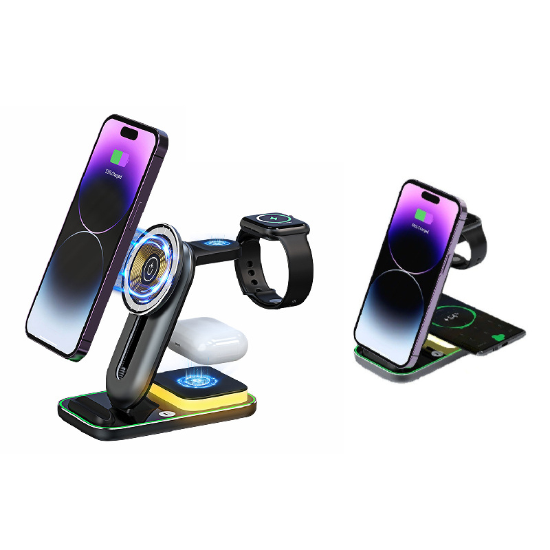 شارژر رومیزی مدل Magnetic 4in1 Wireless charger A8