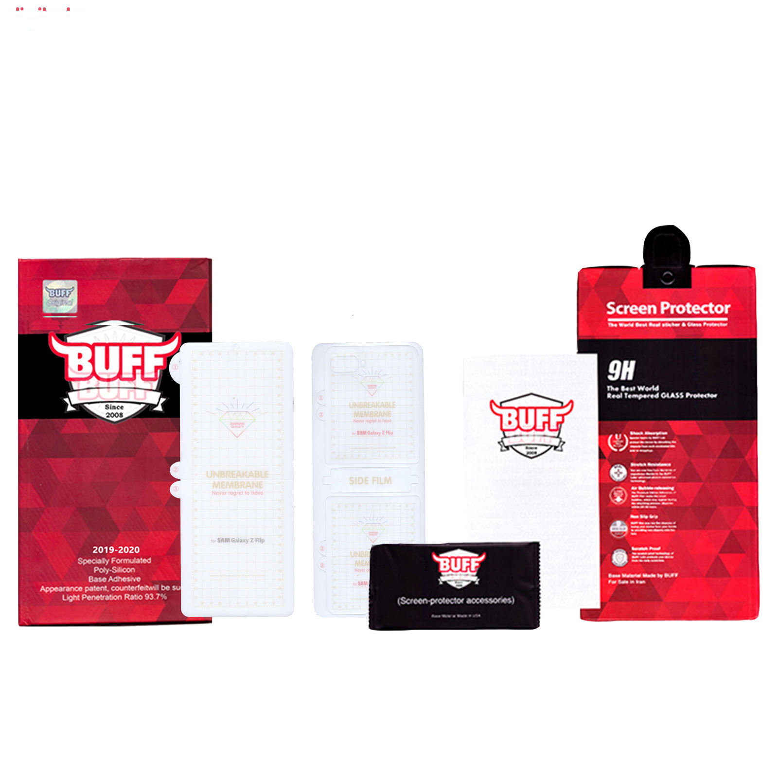 محافظ صفحه نمایش بوف مدل Hg01 مناسب برای گوشی موبایل سامسونگ Galaxy Zfilip1 به همراه محافظ پشت گوشی