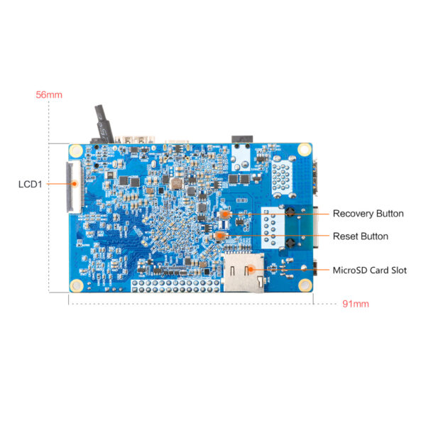 کامپیوتر کوچک اورنج پای مدل 4LTS-4GigRAM-16GigEMMC