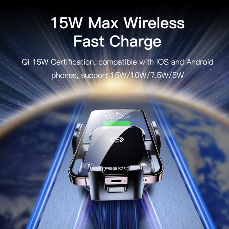 پایه نگهدارنده و شارژر بی سیم گوشی موبایل یسیدو مدل C197