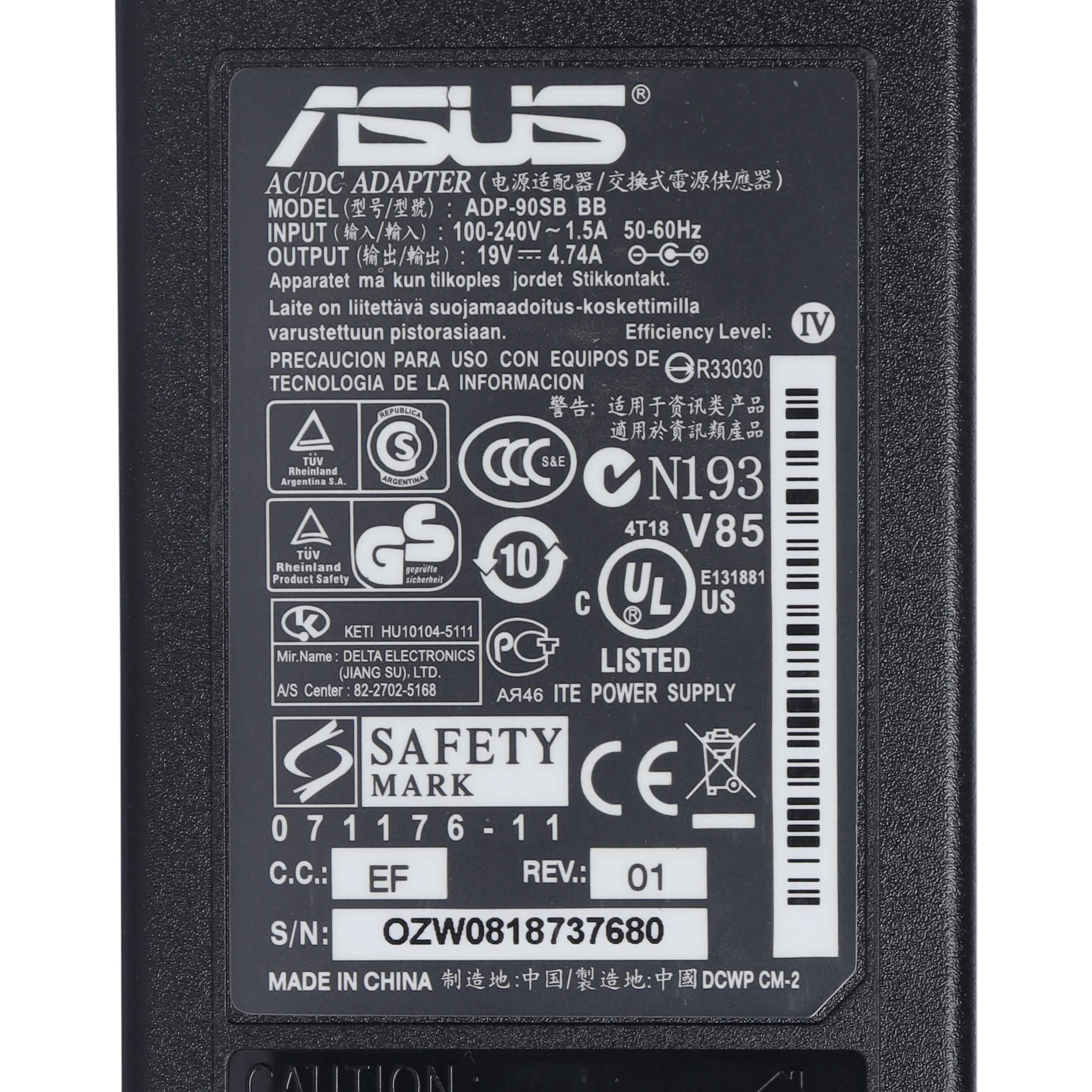 شارژر لپ تاپ 19 ولت 4.74 آمپر ایسوس مدل ADP-90SB BB