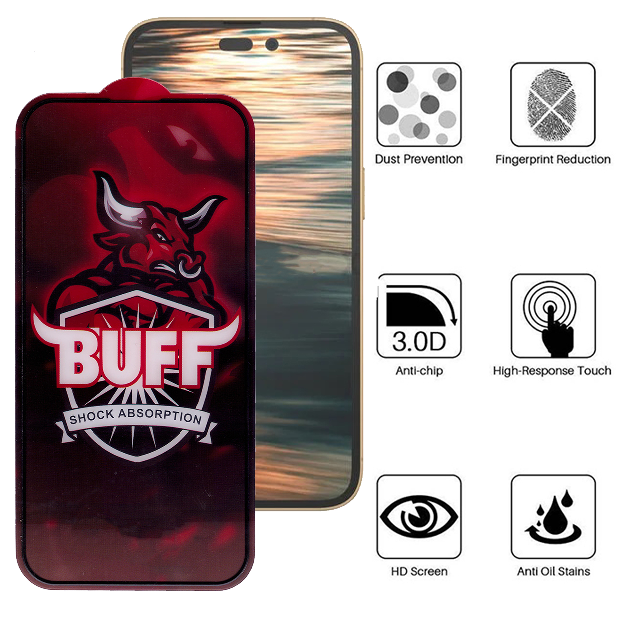 محافظ صفحه نمایش بوف مدل Crystal Pro مناسب برای گوشی موبایل اپل IPhone 14 Pro