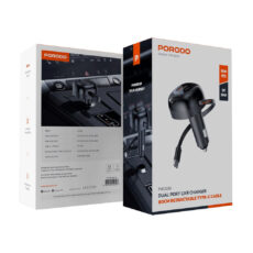 شارژر فندکی 47 واتی پرودو مدل Dual Port Car 80cm Retractable Type-C Cable