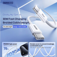 شارژر دیواری 25 وات ریمکس مدل A55 SUPERFAST به همراه کابل تبدیل USB-C