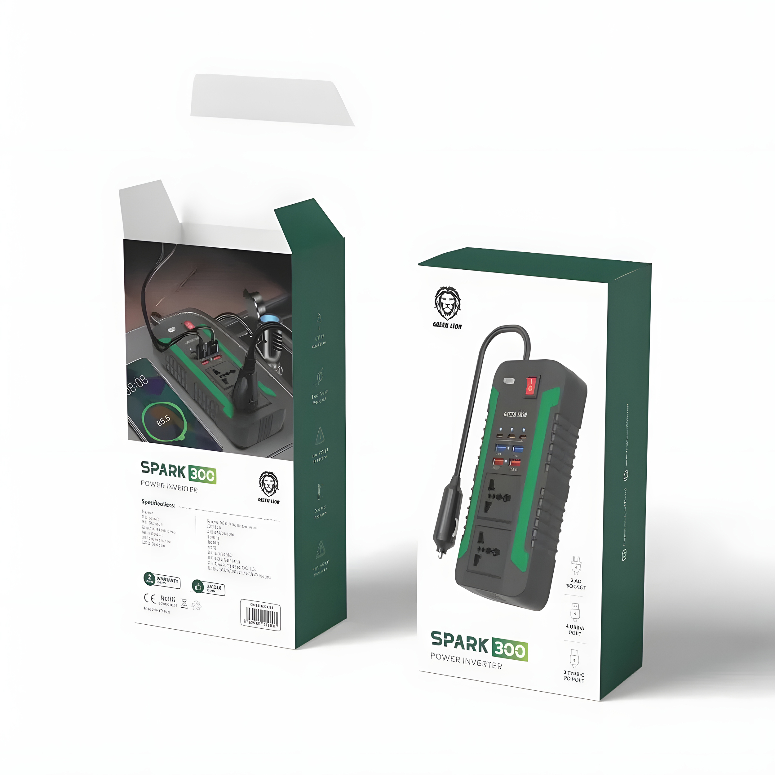 شارژر فندکی 300 وات گرین  لاین مدل Sparks 3000