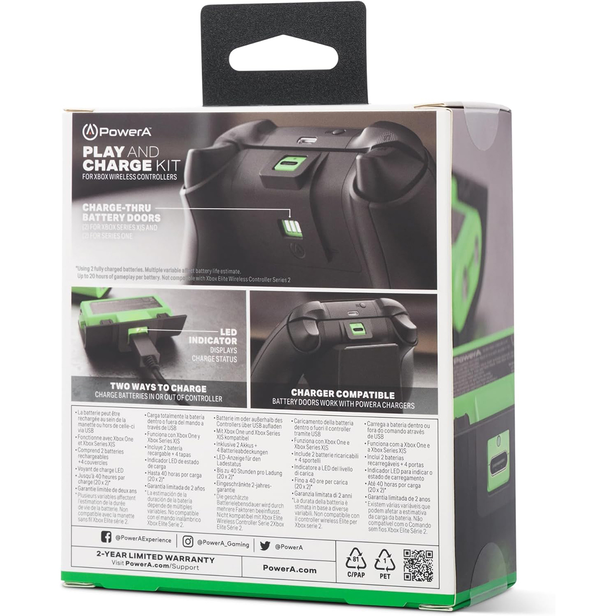 باتری قابل شارژ دسته بازی xbox s/x/one پاور ای مدل power A Charge Kit مجموعه 2 عددی