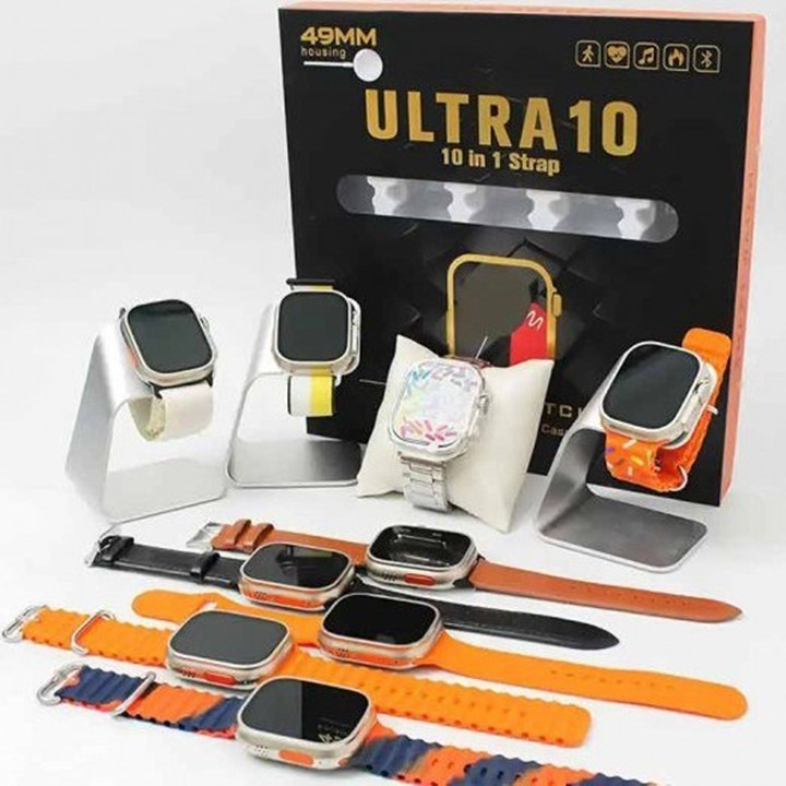 ساعت هوشمند مدل ULTRA 10 دارای قابلیت های کنترل موسیقی، کنترل سطح اکسیژن خون، مکالمه از طریق بلوتوث، پشتیبانی از زبان فارسی، قابلیت تغییر طرح ساعت یا تم ، بند فلزی