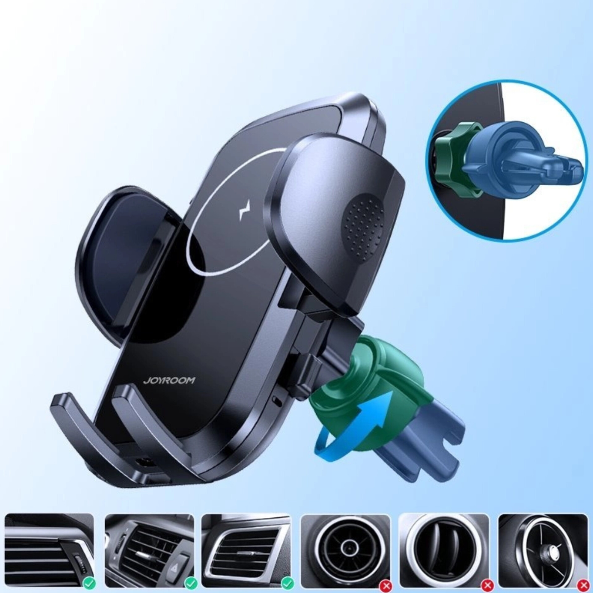 پایه نگهدارنده و شارژر بی سیم گوشی موبایل جوی روم مدل JR-ZS241 Air Vent