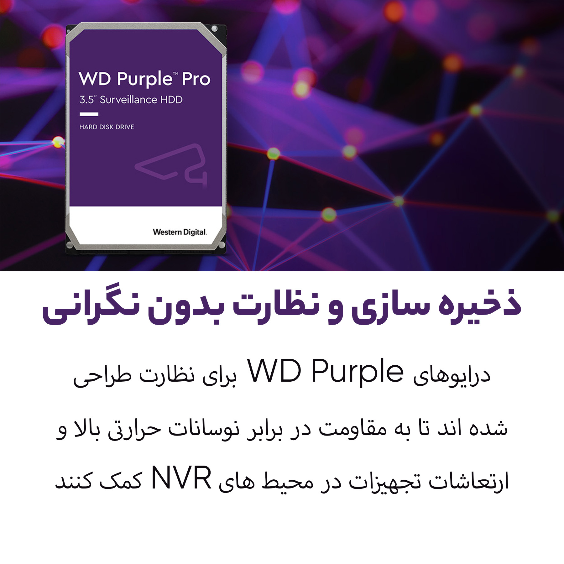 هارددیسک اینترنال وسترن دیجیتال مدل Purple WD100PURZ ظرفیت 10 ترابایت