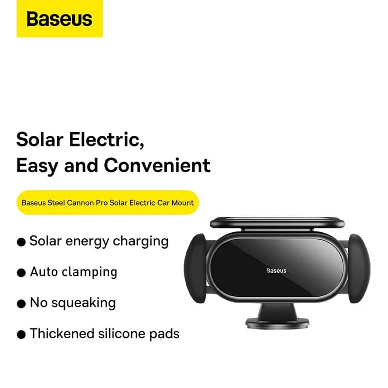 پایه نگهدارنده گوشی موبایل بیسوس مدل SOLAR ELECTRIC CAR MOUNT -SUGP010001