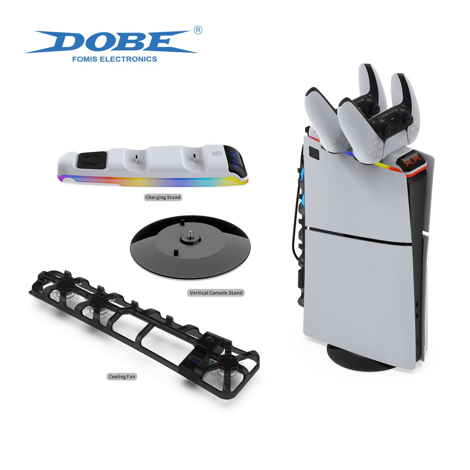 فن خنک کننده و شارژر دسته و پایه نگهدارنده پلی استیشن 5 دابی مدل TP5-35130