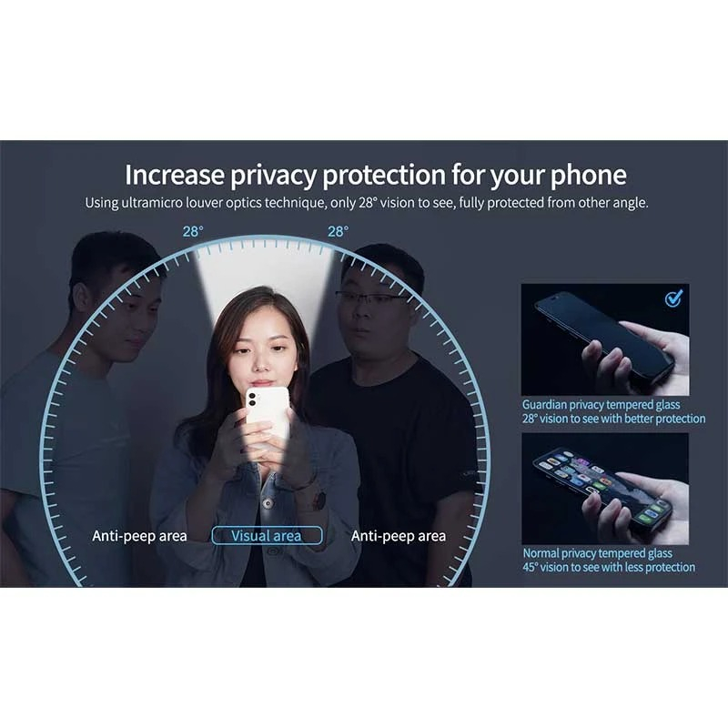 محافظ صفحه نمایش حریم شخصی نیلکین مدل Guardian Full privacy مناسب برای گوشی موبایل سامسونگ Galaxy S25 Ultra