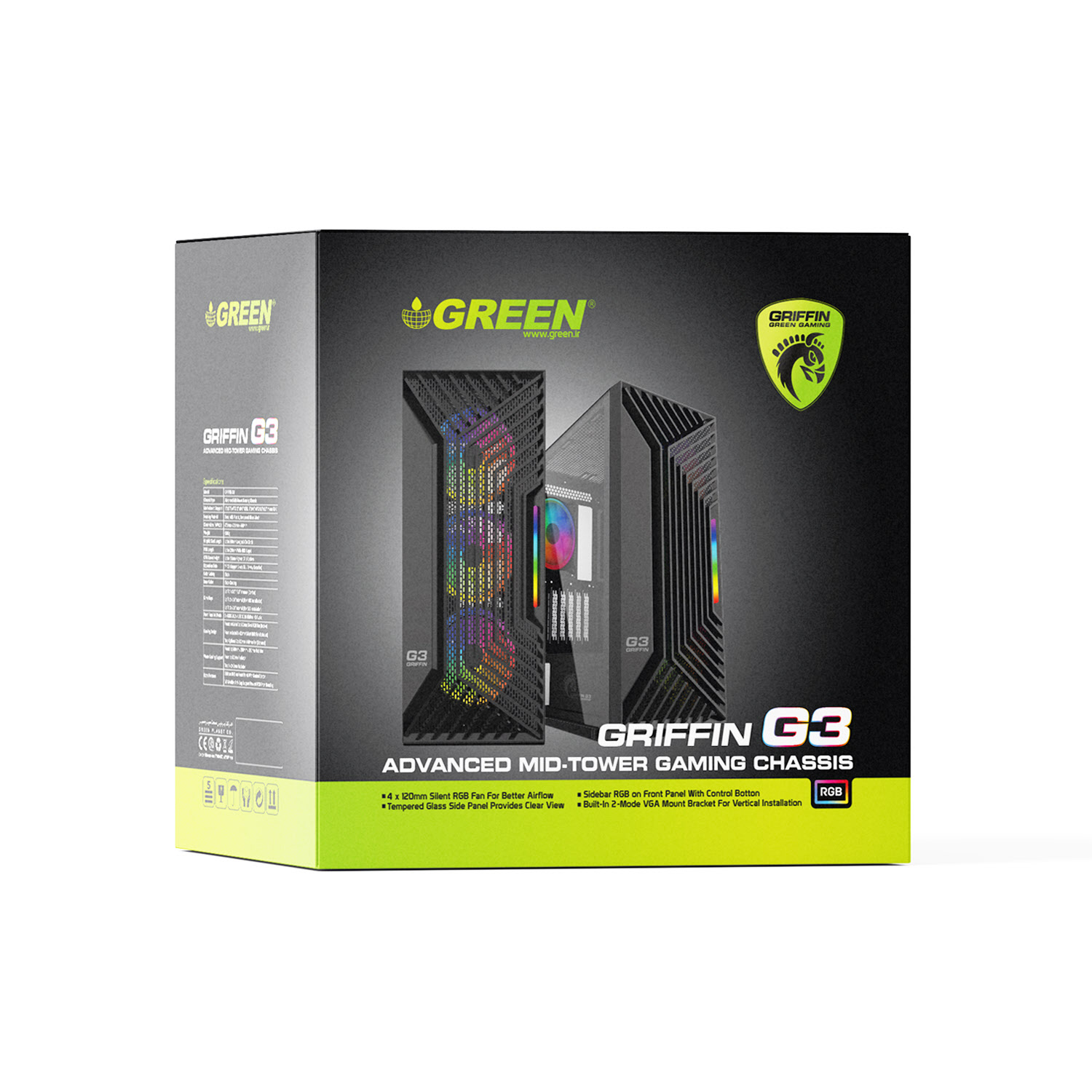 کیس کامپیوتر گرین مدل GRIFFIN G3